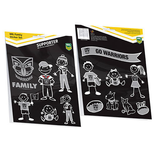 Official NRL New Zealand Warriors Footy Family Sticker Sheet (14 Stickers)