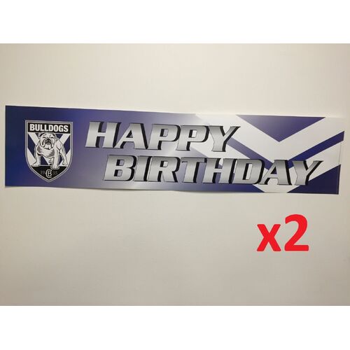 Official NRL Canterbury Bulldogs Happy Birthday Banners Posters x2