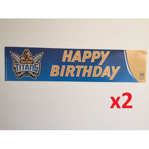 Official NRL Gold Coast Titans Happy Birthday Banners Posters x2