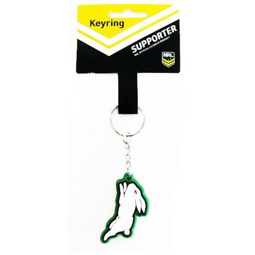 Official NRL South Sydney Rabbitohs Rubber Team Logo Keyring Keychain
