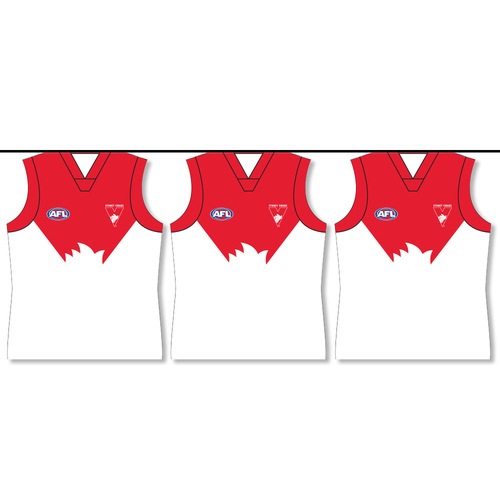 AFL Sydney Swans 5m Hanging Flags Birthday Bunting Party Decoration Banner