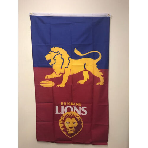 Official AFL Brisbane Lions Supporters Wall Cape Banner Flag 90 x 150 cm Style 2