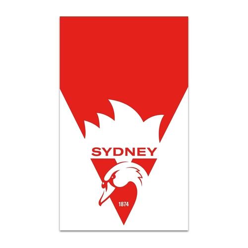 Official AFL Sydney Swans Supporters Wall Cape Banner Flag 90 x 150 cm