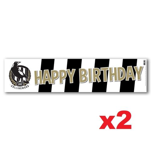 Official AFL Collingwood Magpies Happy Birthday Banners Posters x2