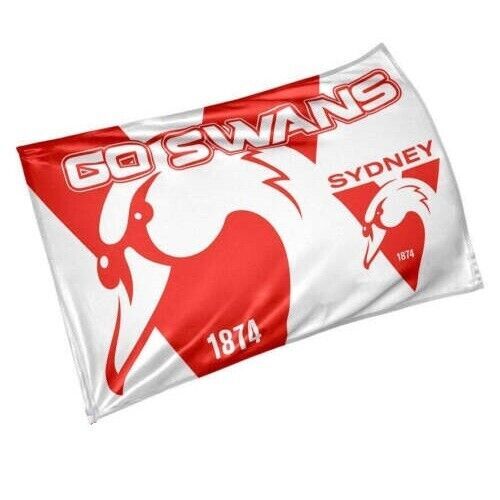 Official AFL Sydney Swans Game Day Large Flag 60 x 90 cm (NO STICK/FLAG POLE)