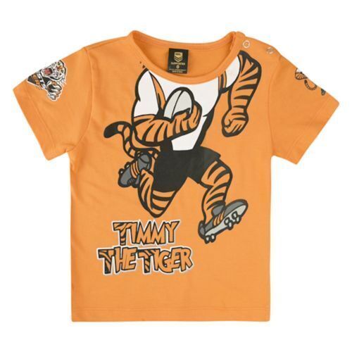 Official NRL West Tigers Children Kids Infant Mascot Timmy T Shirt Sizes 0-4