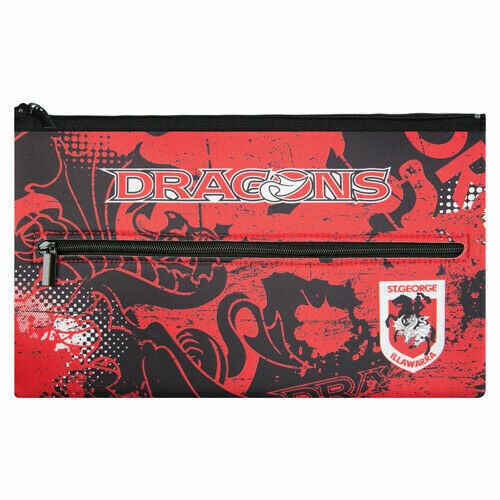 Official NRL St George Dragons Team Logo Neoprene Large School Pencil Case