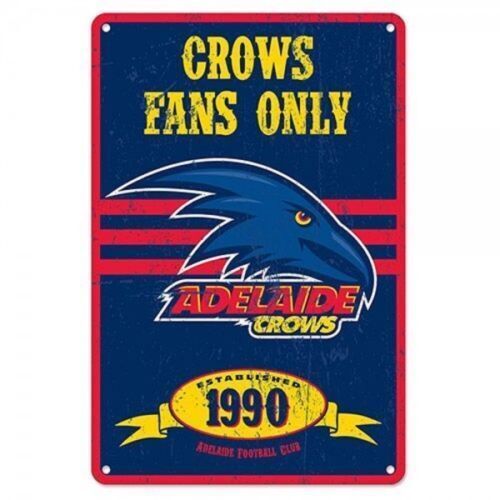 Official AFL Adelaide Crows Obey The Rules Retro Tin Metal Sign Decoration