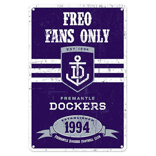 Official AFL Fremantle Dockers Obey The Rules Retro Tin Metal Sign Decoration