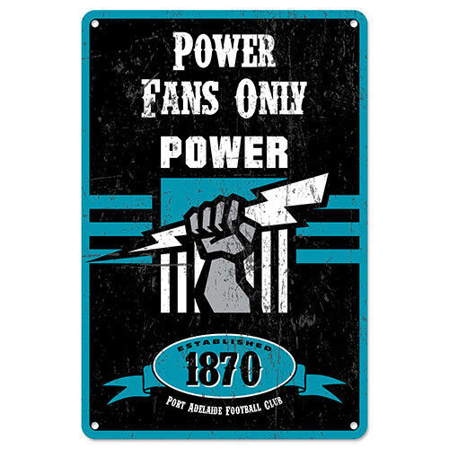 Official AFL Port Adelaide Power Obey The Rules Retro Tin Metal Sign Decoration