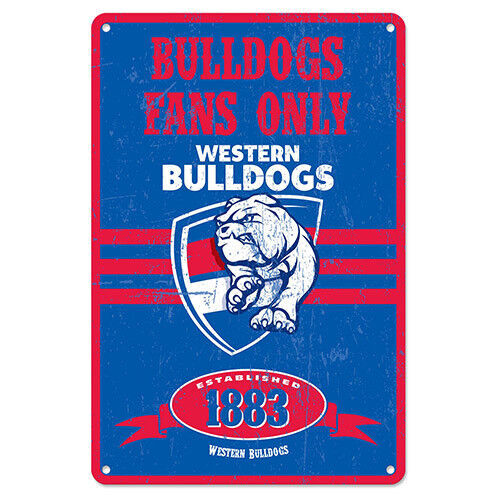 Official AFL Western Bulldogs Obey The Rules Retro Tin Metal Sign Decoration