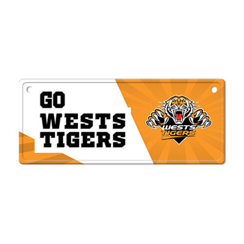 Official NRL West Tigers Metal Tin Number Licence Plate Sign Decoration