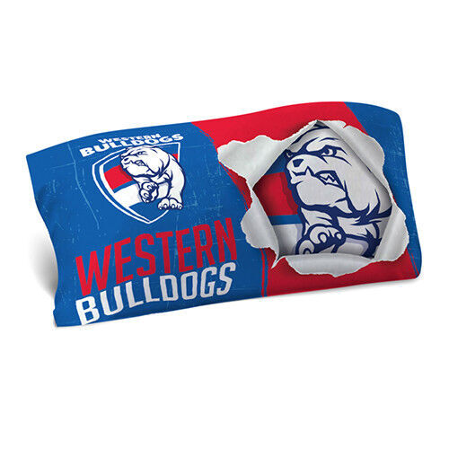 Official AFL Western Bulldogs Bed Single Pillowcase Pillow Case