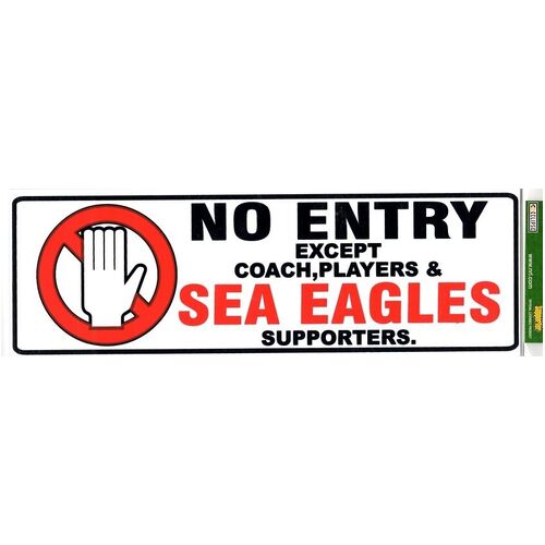 Official NRL Manly Sea Eagles No Entry Sign Poster