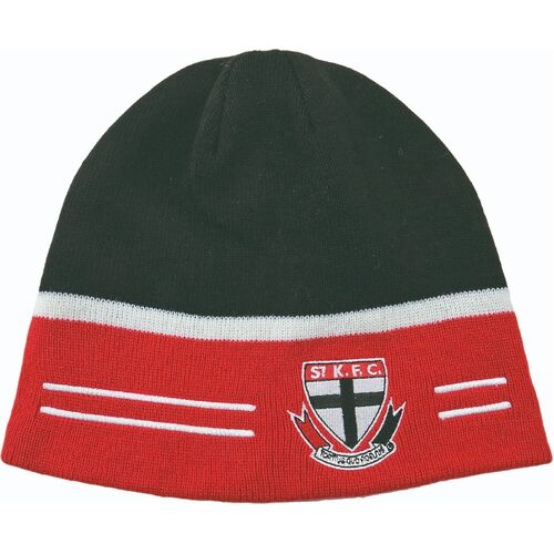 Official AFL St Kilda Saints Mono Reversible 2 Styles in 1 Beanie