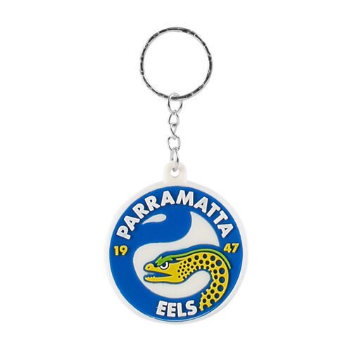 Official NRL Parramatta Eels Rubber Team Logo Keyring Keychain