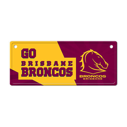 Official NRL Brisbane Broncos Metal Tin Number Licence Plate Sign Decoration