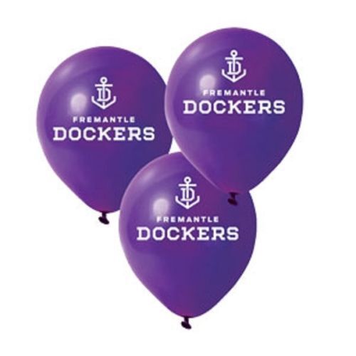 Official AFL Fremantle Dockers Birthday Party Latex Helium Balloons (10 Pack) S1
