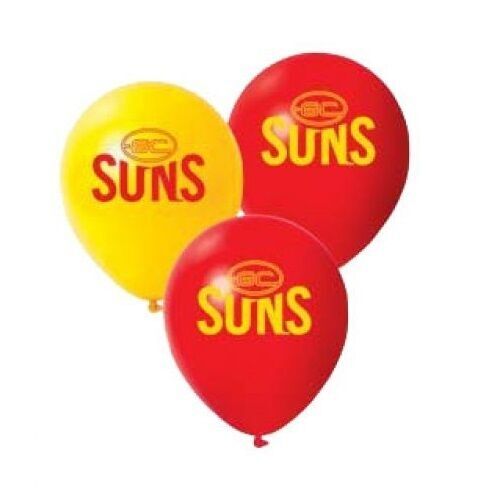 Official AFL Gold Coast Suns Birthday Party Latex Helium Balloons (10 Pack)
