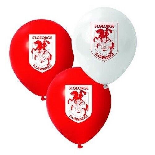 Official NRL St George Dragons Birthday Party Latex Helium Balloons (10 Pack)