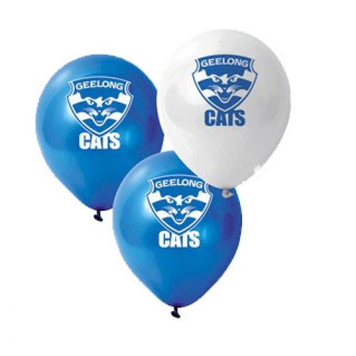 Official AFL Geelong Cats Birthday Party Helium Balloons (10 Pack)