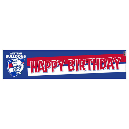 Official AFL Western Bulldogs Happy Birthday Banner Poster