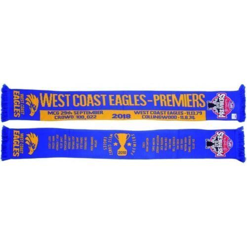 Official AFL West Coast Eagles Premiers 2018 Scarf