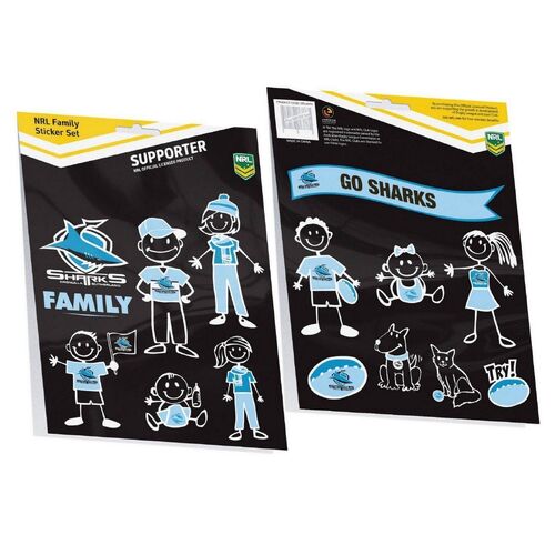 Official NRL Cronulla Sharks Footy Family Sticker Sheet (14 Stickers)