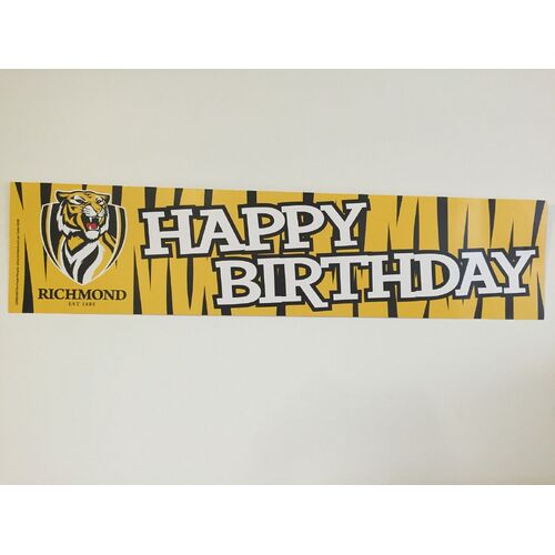 Official AFL Richmond Tigers Happy Birthday Banner Poster