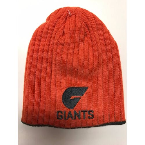 Official AFL Greater Western Sydney GWS Giants Acrylic Rib Knit Surf Beanie