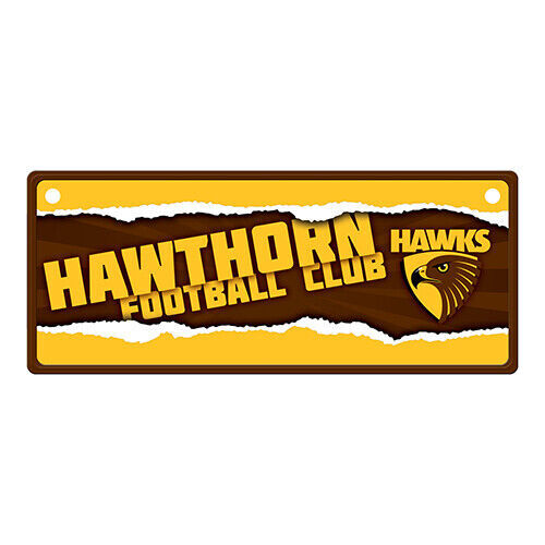 Official AFL Hawthorn Hawks Metal Tin Number Licence Plate Sign Decoration