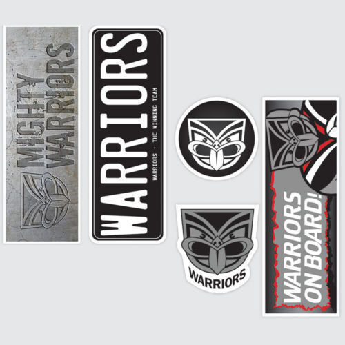 Official New Zealand Warriors NRL iTag UV Car Bumper Decal Sticker Sheet 5 Pack