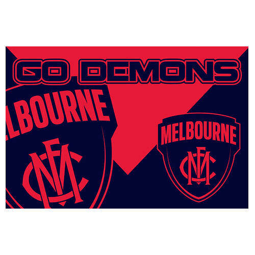 Official AFL Melbourne Demons Game Day Large Flag 60 x 90 cm (NO STICK) Style 2