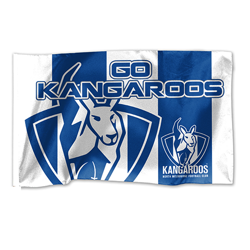 Official AFL North Melbourne Kangaroos Game Day Large Flag 60 x 90 cm (NO STICK)