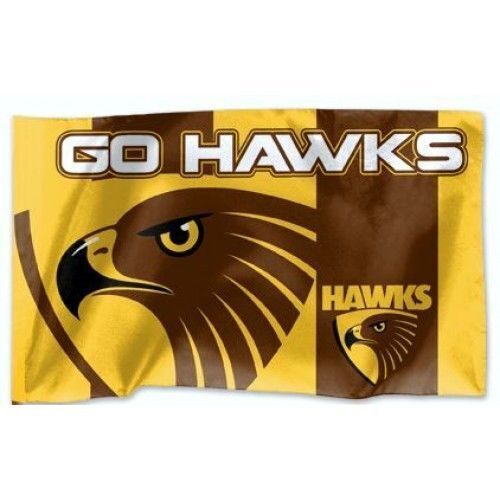 Official AFL Hawthorn Hawks Game Day Large Flag 60 x 90 cm (NO STICK/FLAG POLE)