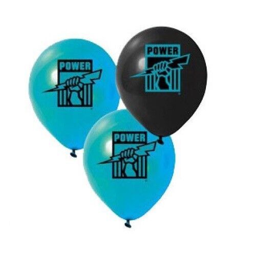 Official AFL Port Adelaide Power Birthday Party Latex Helium Balloons (10 Pack)