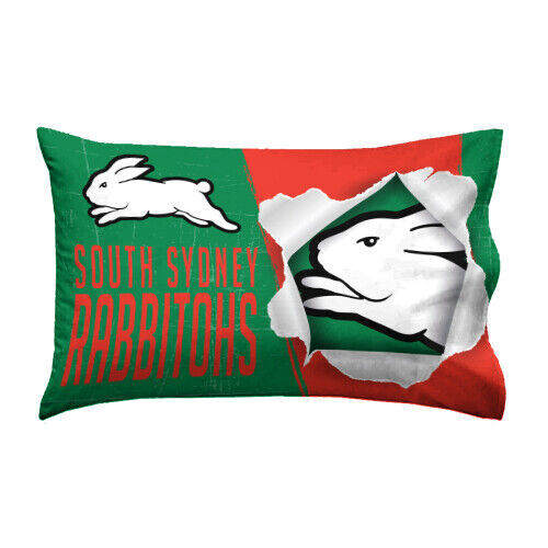Official NRL South Sydney Rabbitohs Bed Single Pillowcase Pillow Case
