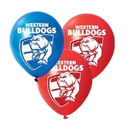 Official AFL Western Bulldogs Birthday Party Latex Helium Balloons (10 Pack)