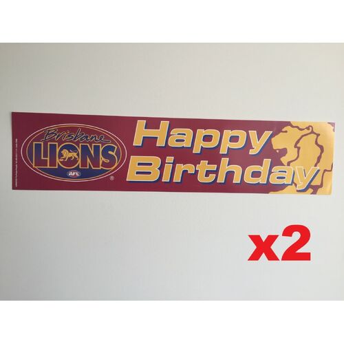 Official AFL Brisbane Lions Happy Birthday Banners Posters x 2