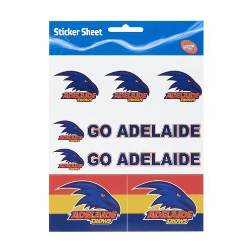 Official AFL Adelaide Crows Club Decal Sticker Sheet Pack Style 2