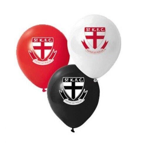Official AFL St Kilda Saints Happy Birthday Party Latex Helium Balloons (10 Pack