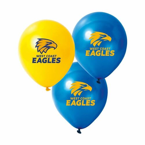 Official AFL West Coast Eagles Happy Birthday Party Helium Balloons (10 Pack)