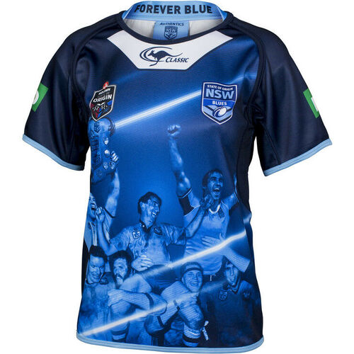 New South Wales Blues State Of Origin True Blue Captains Kids Jersey Size 8-14!6