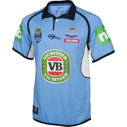 New South Wales Blues State Of Origin Classic Collar Jersey Size S-M!T7