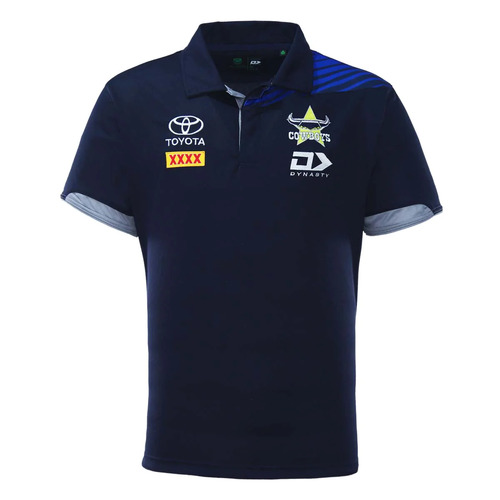 North Qld Cowboys NRL 2023 Dynasty Media Polo Shirt Navy Sizes S-7XL!