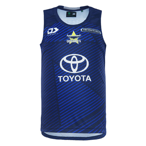 North Queensland Cowboys NRL 2024 Dynasty Navy Training Singlet Sizes S-7XL!