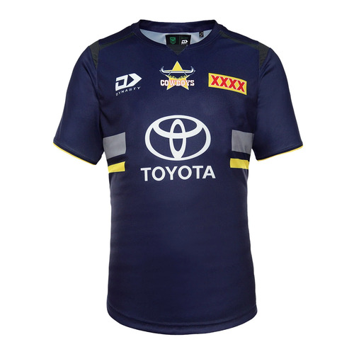 North Qld Cowboys NRL Dynasty Navy Training Shirt Sizes S-5XL! T2