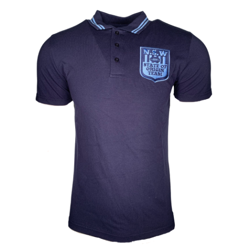 NSW Blues State Of Origin NSWRL Heritage Logo Polo Shirt Sizes S-5XL! W9