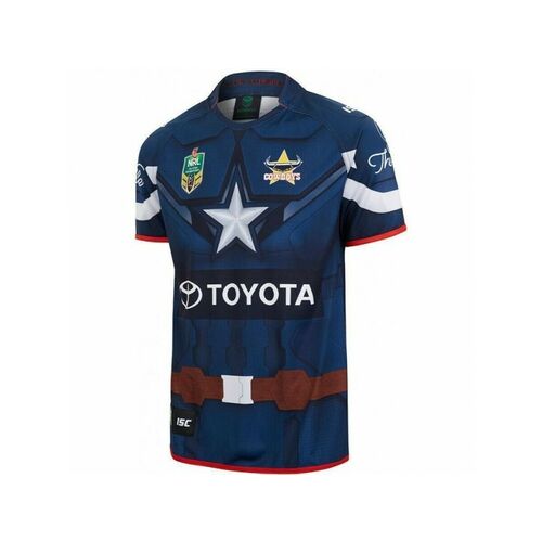 NQ Cowboys NRL Captain America Marvel Jersey Adults, Ladies Sizes ONLY!7