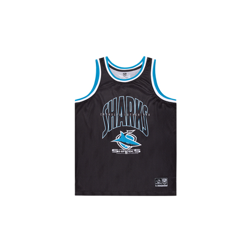 Cronulla Sharks NRL NAR Basketball Singlet Size S- 5XL! S4